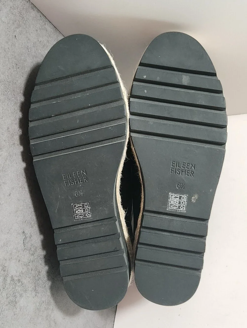 Eileen Fisher Eddy Smooth Black Leather Platform Oxford Women Size 6.5